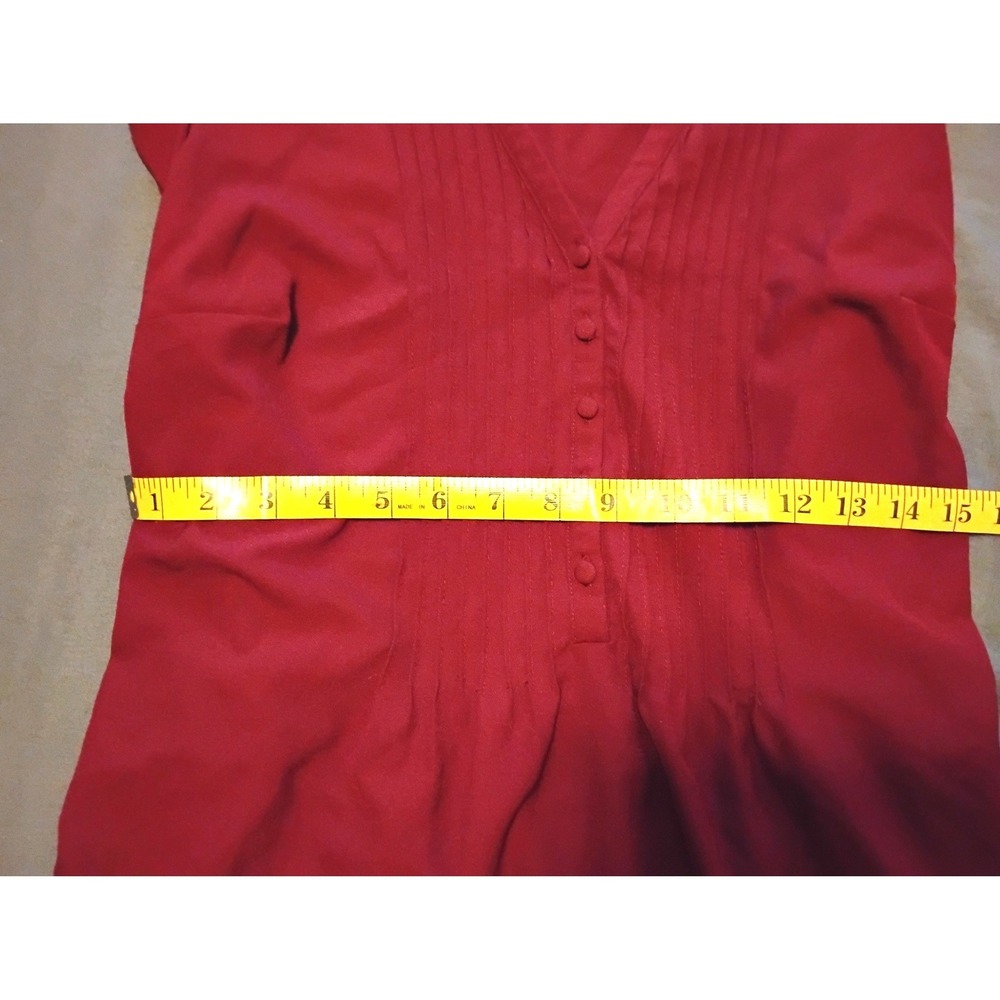 💖ModCloth Boho Burgundy Peasant V-Neck Flutter Sleeve Top fairy core preppy - Picture 5 of 6